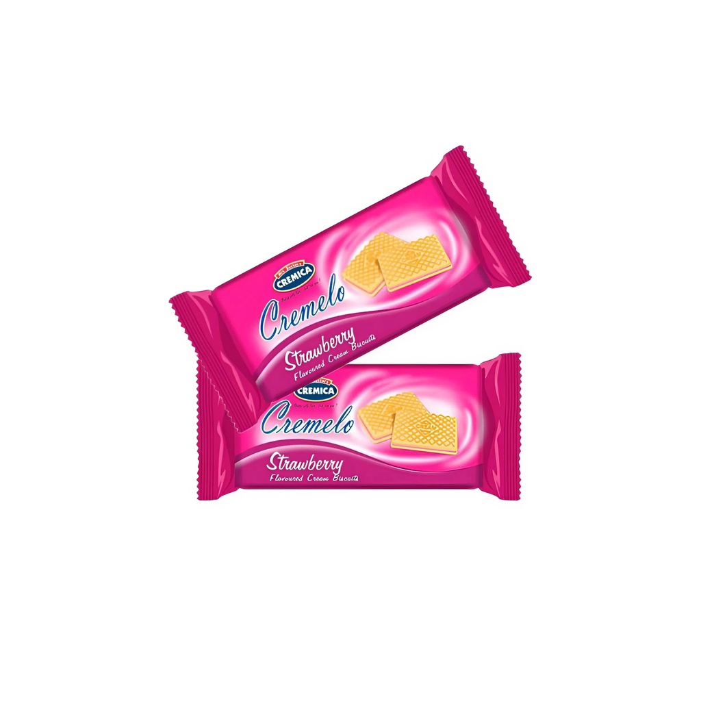 Galletas rellenas con crema de Fresa Cremelo  (contiene 20 unidades de 22 g c/u) 
