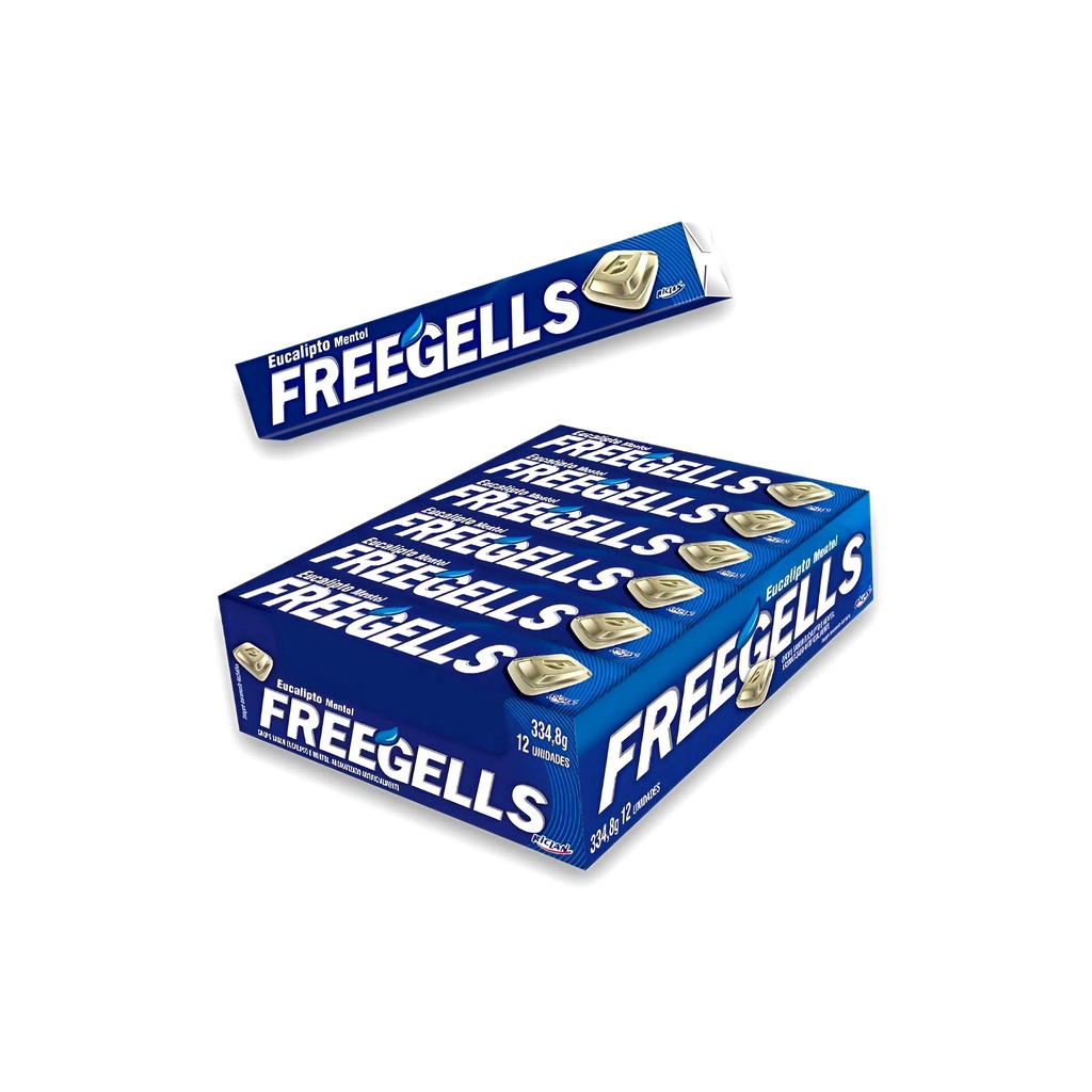 Caramelos Duros Freegells Eucalipto Mentol (contiene 12 unidades de 27,9 g c/u, 9 pastillas de 3,1 g c/u)