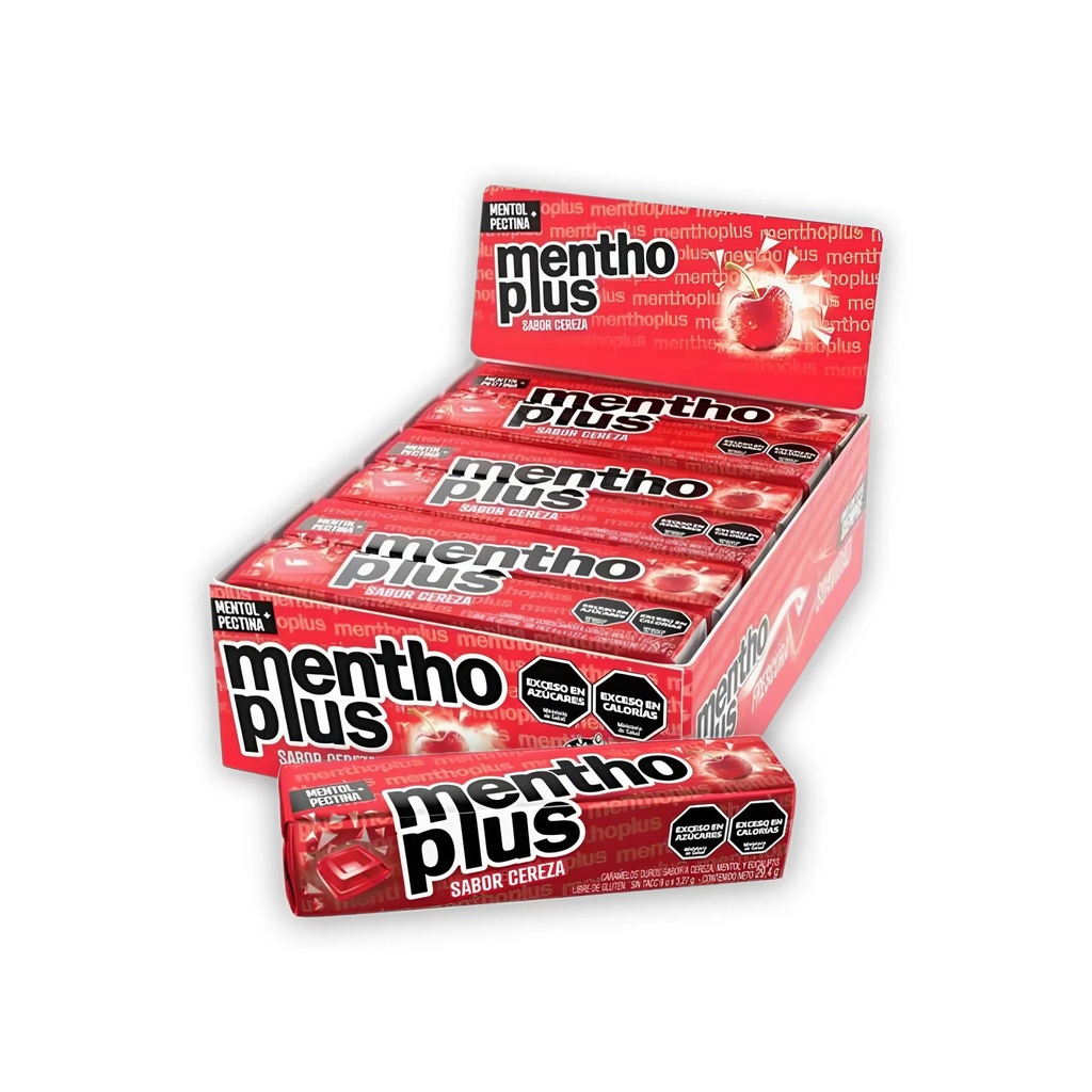 Menthoplus de cereza. 352,8 g (contiene 12 unidades de 29,4 g c/u)