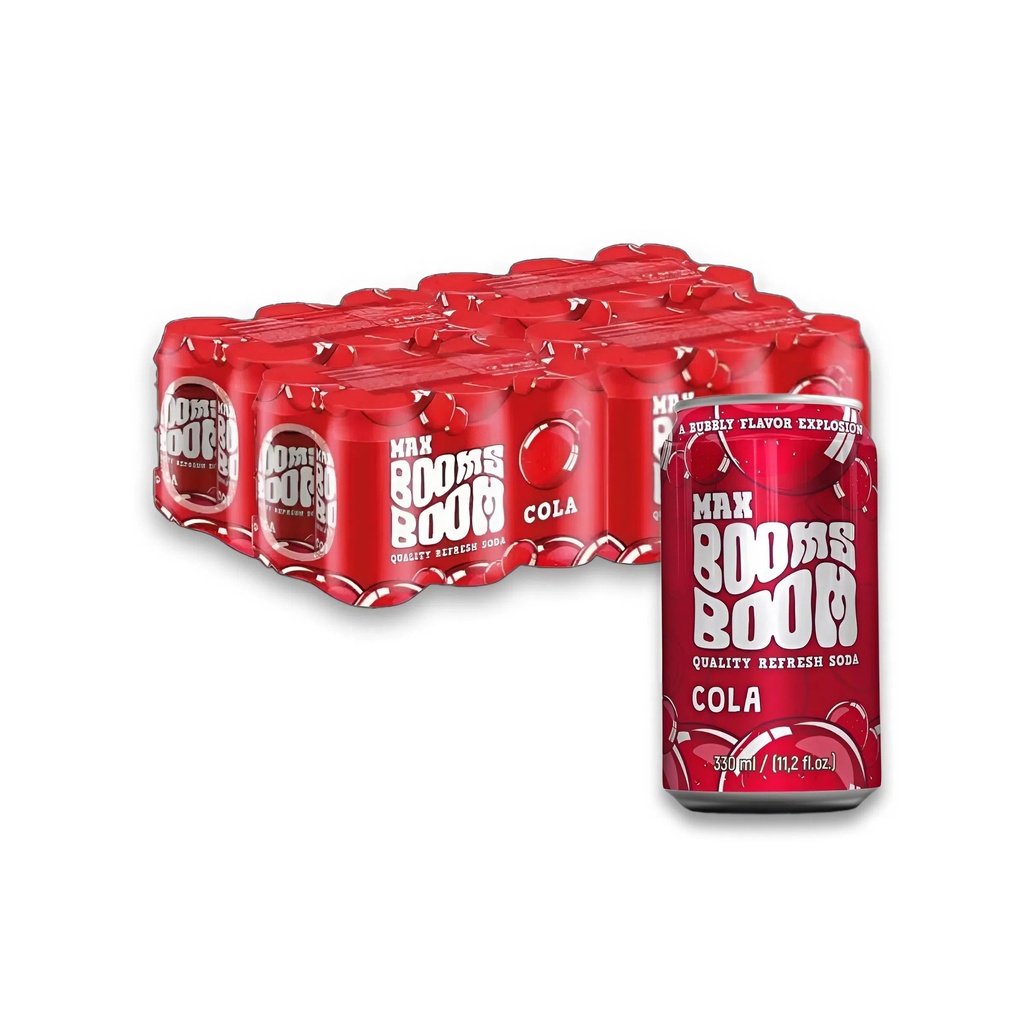 Refresco Max Booms Boom de Cola. 330 ml  / 12 FL. oz 