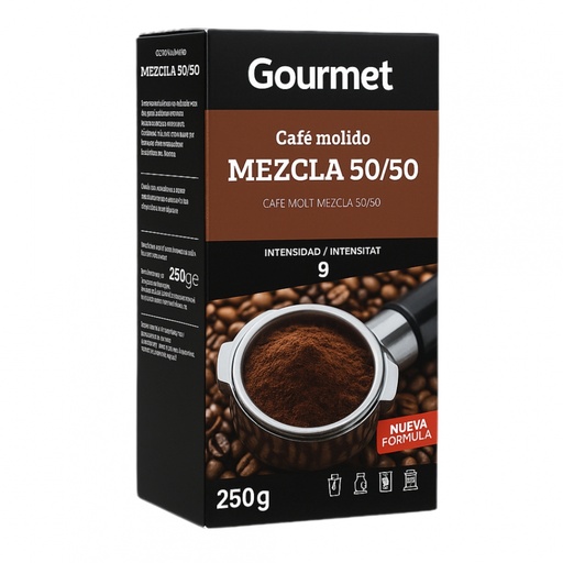 Café molido Mezcla 50/50 Gourmet. 250 g / 8,81 oz